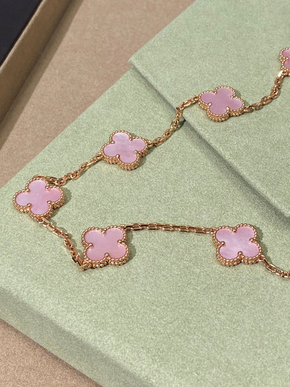 [Lumi Jewels]CLOVER 10 MOTIFS PINK NECKLACE