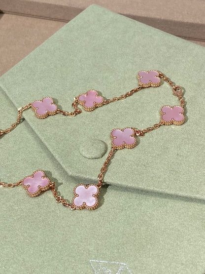 [Lumi Jewels]CLOVER 10 MOTIFS PINK NECKLACE