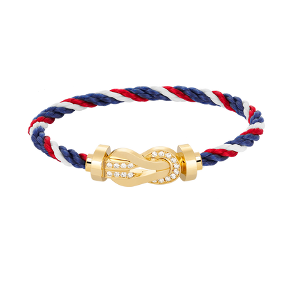 [Lumi Jewels]CHANCE LARGE 8 FIGURE BUCKLE HALF DIAMOND BRACELET GOLD