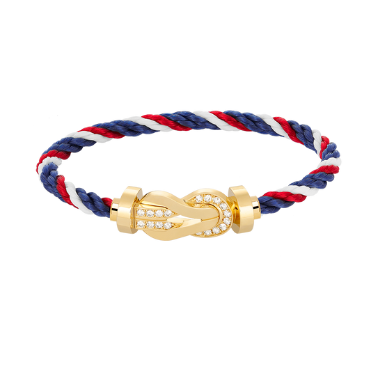 [Lumi Jewels]CHANCE LARGE 8 FIGURE BUCKLE HALF DIAMOND BRACELET GOLD