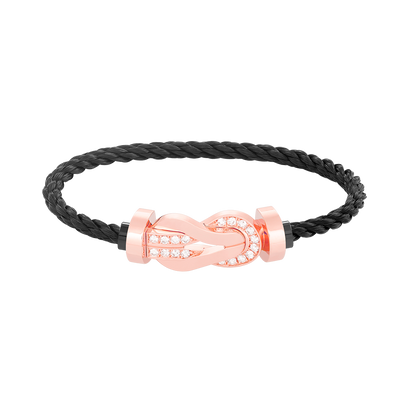 [Lumi Jewels]CHANCE LARGE 8 FIGURE BUCKLE HALF DIAMOND BRACELET ROSE GOLD