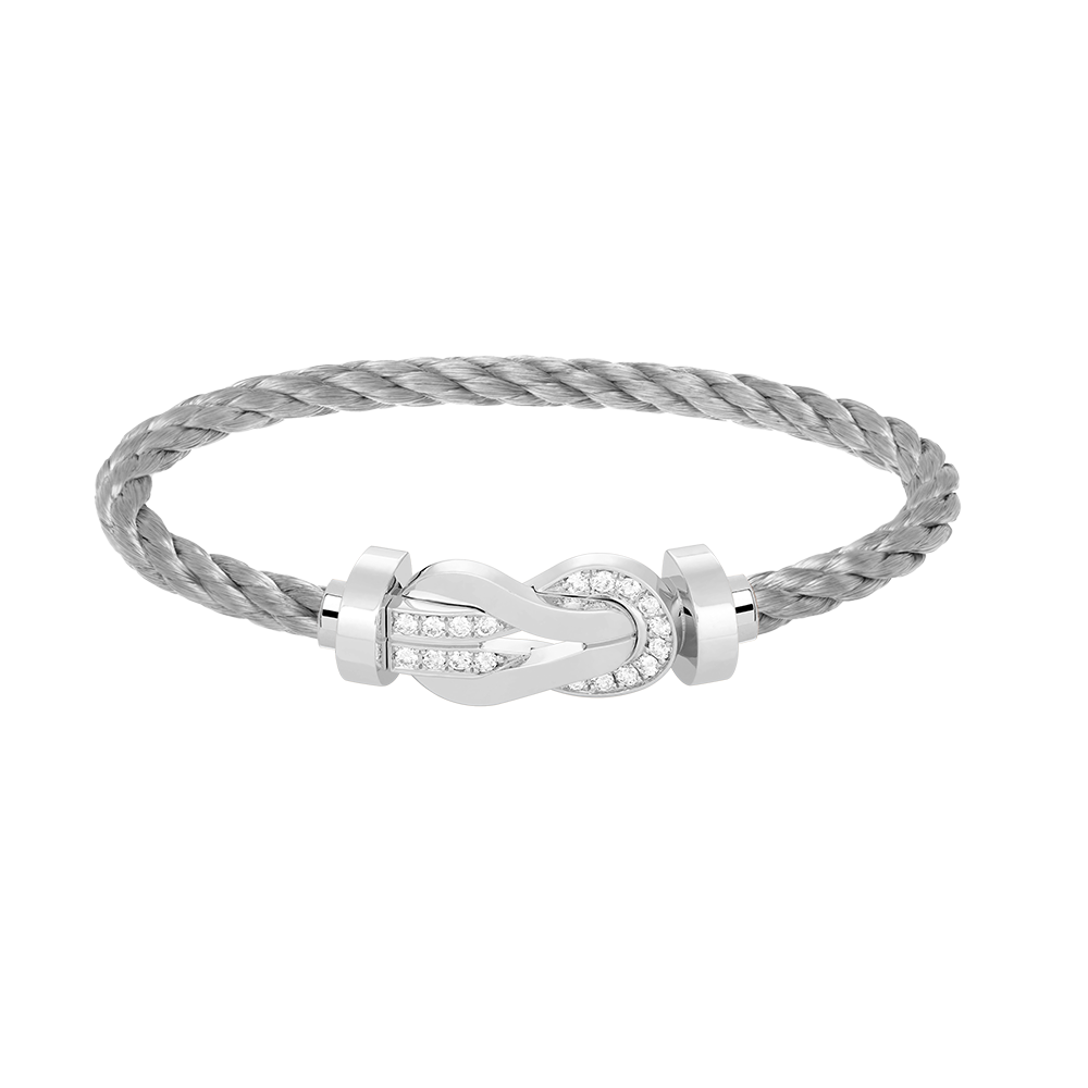 [Lumi Jewels]CHANCE LARGE 8 FIGURE BUCKLE HALF DIAMOND BRACELET SILVER