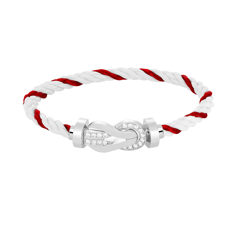 [Lumi Jewels]CHANCE LARGE 8 FIGURE BUCKLE HALF DIAMOND BRACELET SILVER