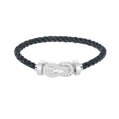 [Lumi Jewels]CHANCE LARGE 8 FIGURE BUCKLE HALF DIAMOND BRACELET SILVER