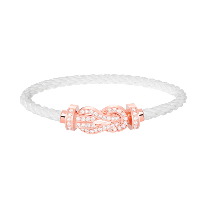 [Lumi Jewels]CHANCE LARGE 8 FIGURE BUCKLE FULL DIAMOND BRACELET ROSE GOLD