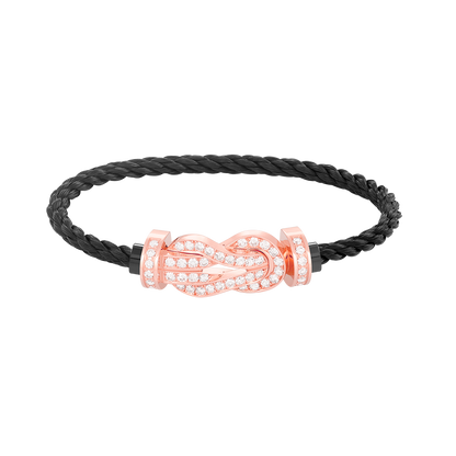 [Lumi Jewels]CHANCE LARGE 8 FIGURE BUCKLE FULL DIAMOND BRACELET ROSE GOLD