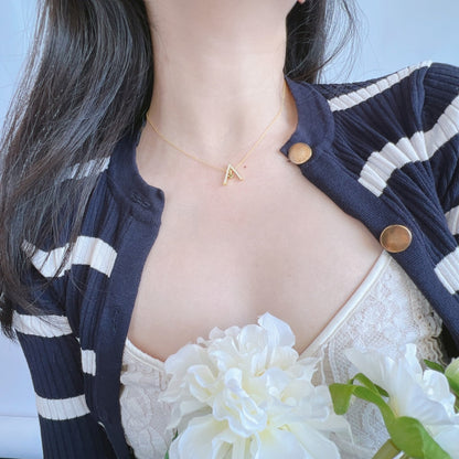 [Lumi Jewels]Sparkling "A" Shape Necklace