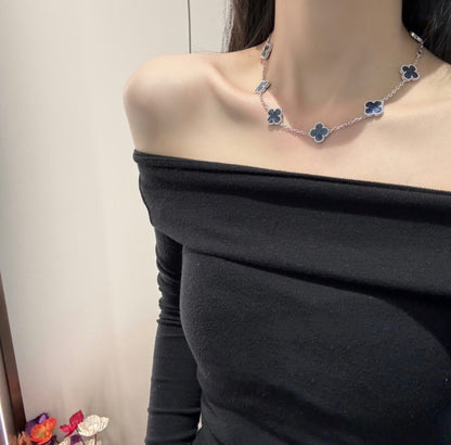 [Lumi Jewels]CLOVER 10 MOTIFS BIDE STONE NECKLACE