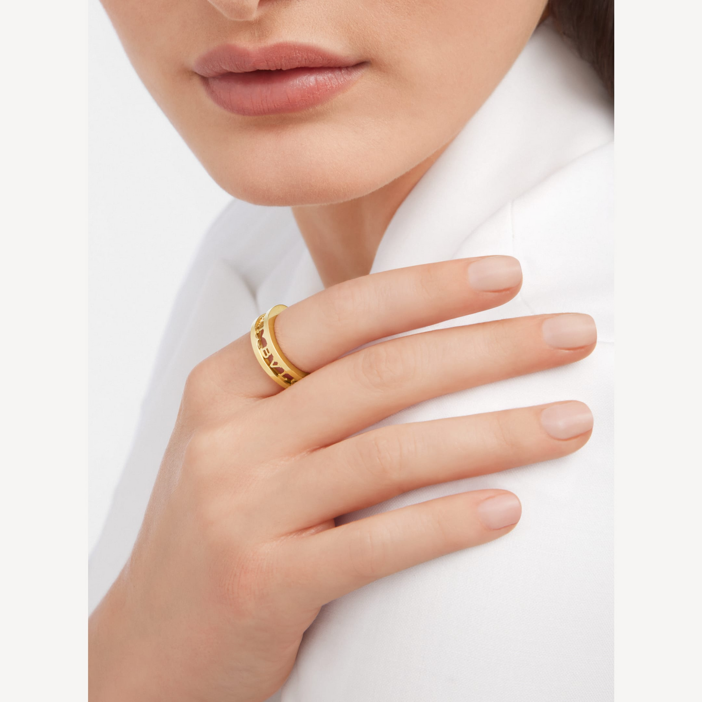 [Lumi Jewels]ZERO 1 ONE-BAND WITH OPENWORK LOGO SPIRAL RING