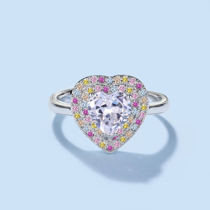 [Lumi Jewels]Delicate Ebullient Heart Shape Wedding Ring