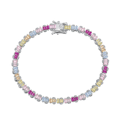 [Lumi Jewels]Delicate Colorful Emerald Cut Party Bracelet