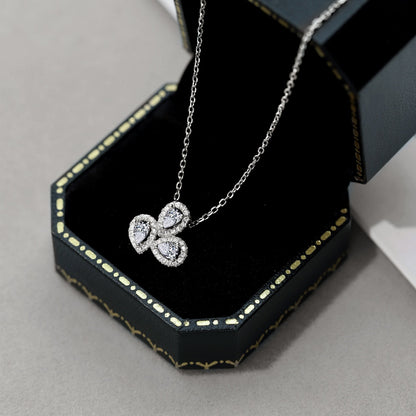 [Lumi Jewels]Elegant Flower Shape Pear Cut Necklace