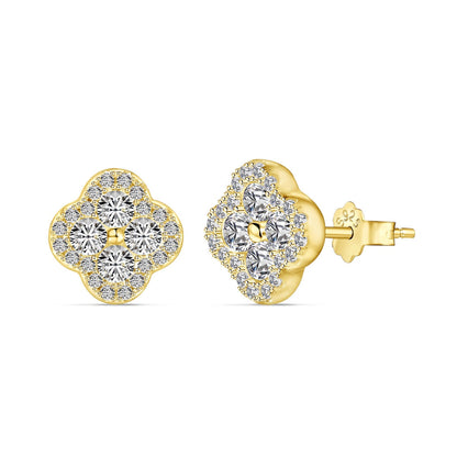 [Lumi Jewels]Four-Leaf Clover Flower Shaped Earrings