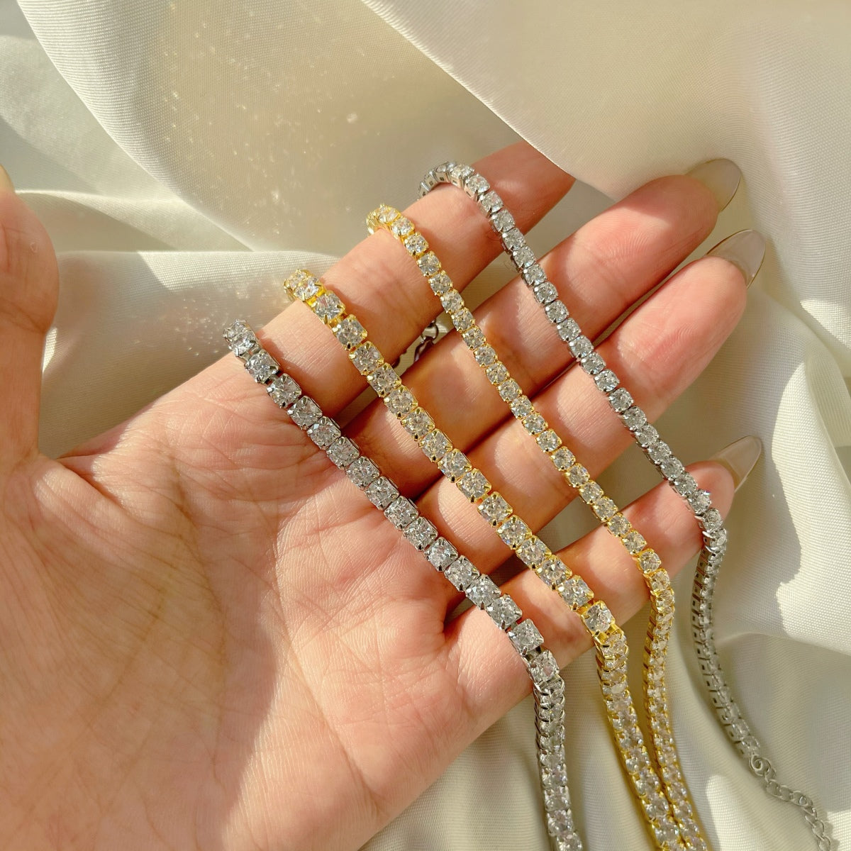 [Lumi Jewels]Sparkling Radiant Princess Cut Tennis Bracelet