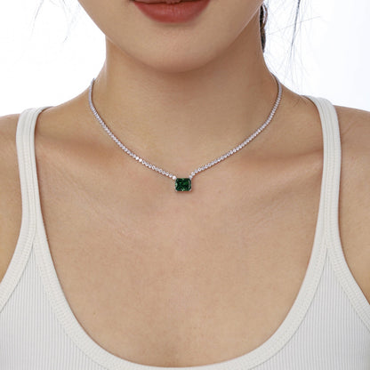 [Lumi Jewels]4.0 Carat Elegant Radiant Cut Necklace