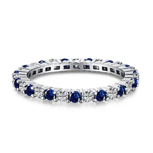 [Lumi Jewels]Exquisite Colorful Round Cut Tennis Ring