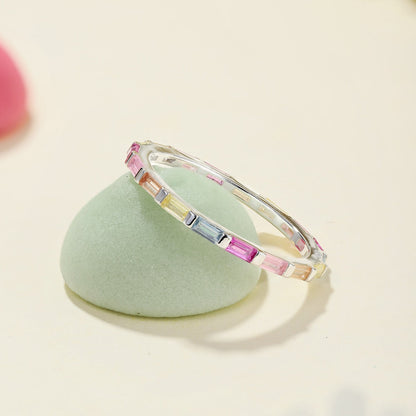 [Lumi Jewels]Exquisite Multicolored Emerald Cut Daily Ring