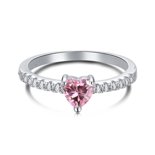 [Lumi Jewels]0.5 Carat CaratEternity Charming Heart Shape Lover Ring