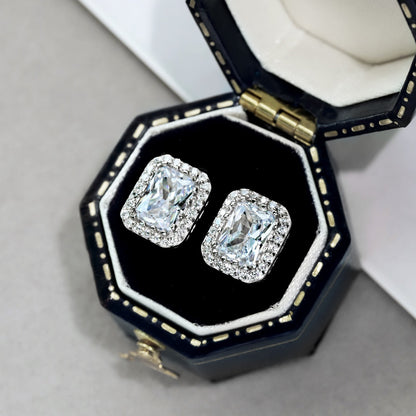 [Lumi Jewels]1.0 Carat Luxurious Dainty Emerald Cut Daily Earrings