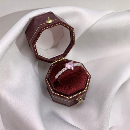 [Lumi Jewels]0.5 Carat CaratEternity Charming Heart Shape Lover Ring
