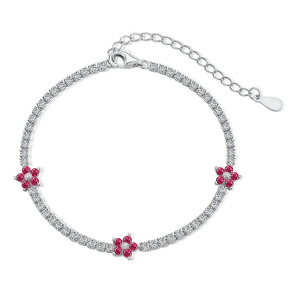 [Lumi Jewels]Sparkling Flower Shape Tennis Bracelet