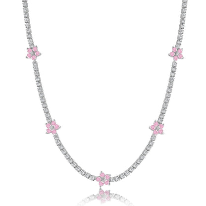 [Lumi Jewels]Luxurious Colorful Flower Tennis Necklace
