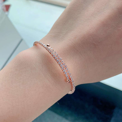 [Lumi Jewels]Row of Diamonds Round Fashion Bracelet