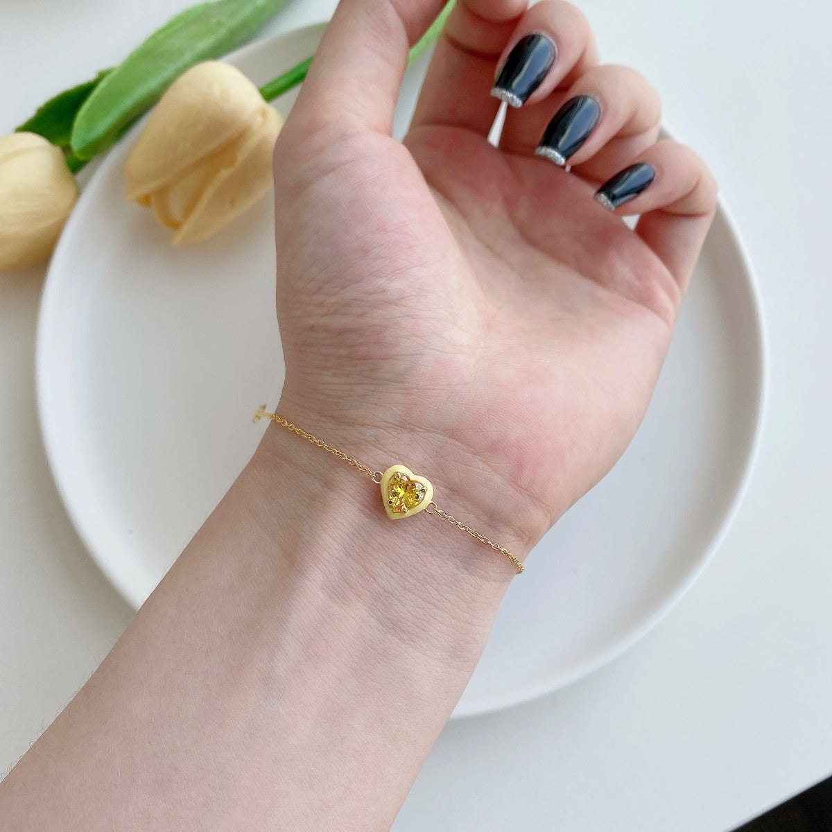 [Lumi Jewels]Sparkling Romantic Heart Shape Lover Bracelet