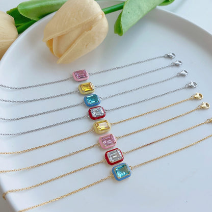 [Lumi Jewels]2.0 Carat Sparkling Colorful Emerald Cut Daily Bracelet