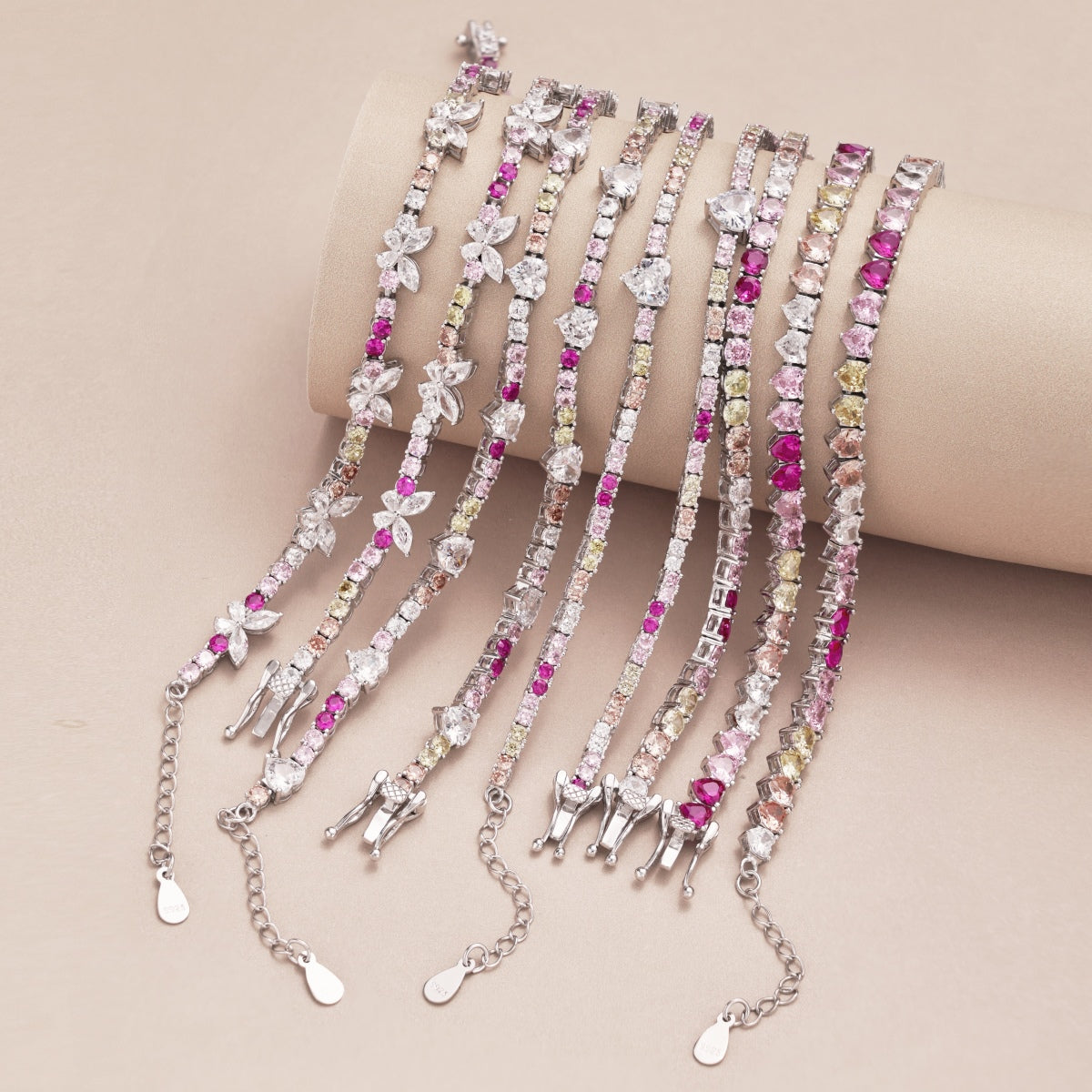 [Lumi Jewels]Sparkling Colorful Full Heart Tennis Necklace