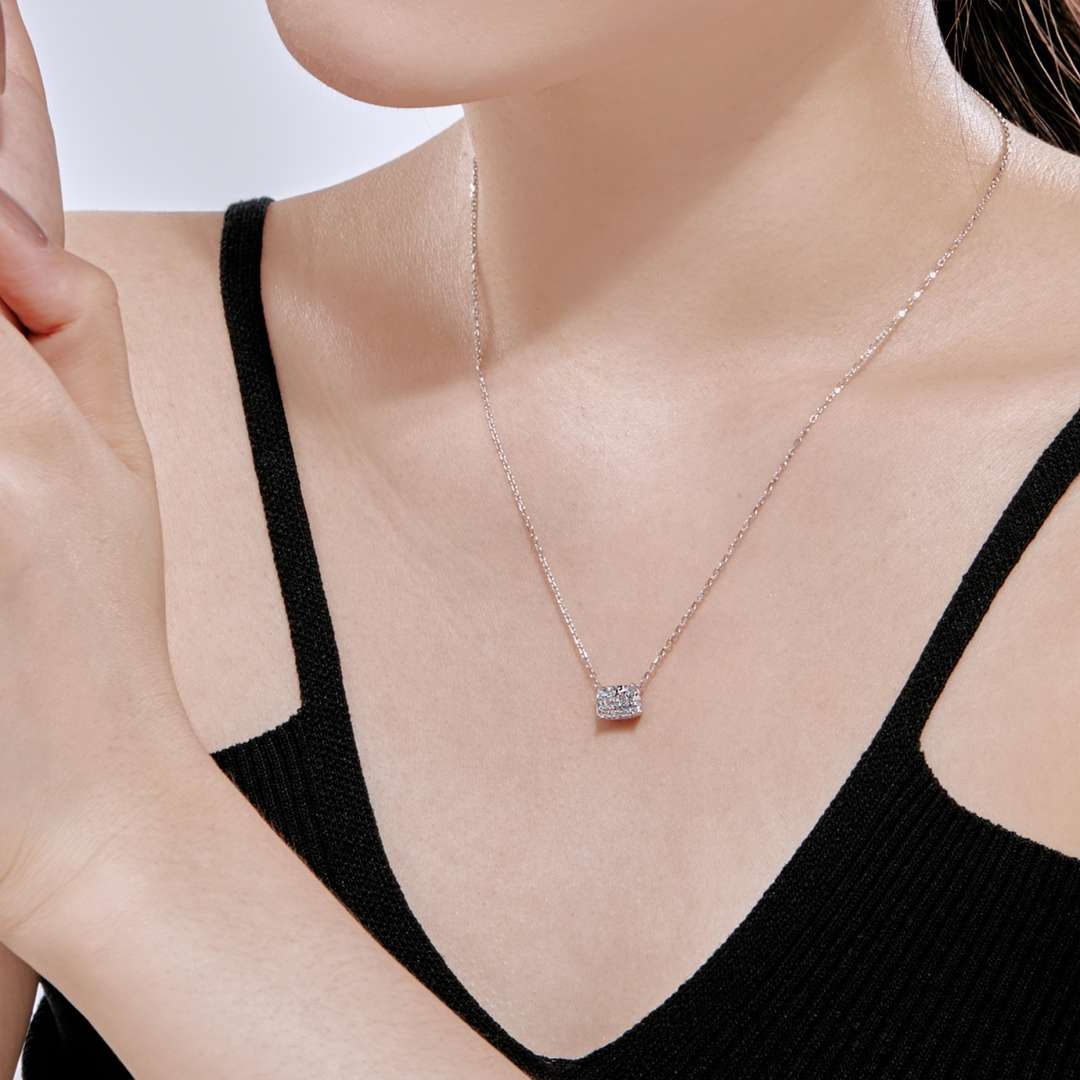 [Lumi Jewels]Luxurious Square Shape Colorful Necalack