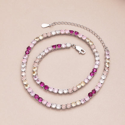 [Lumi Jewels]Delicate Colorful Tennis Necklace