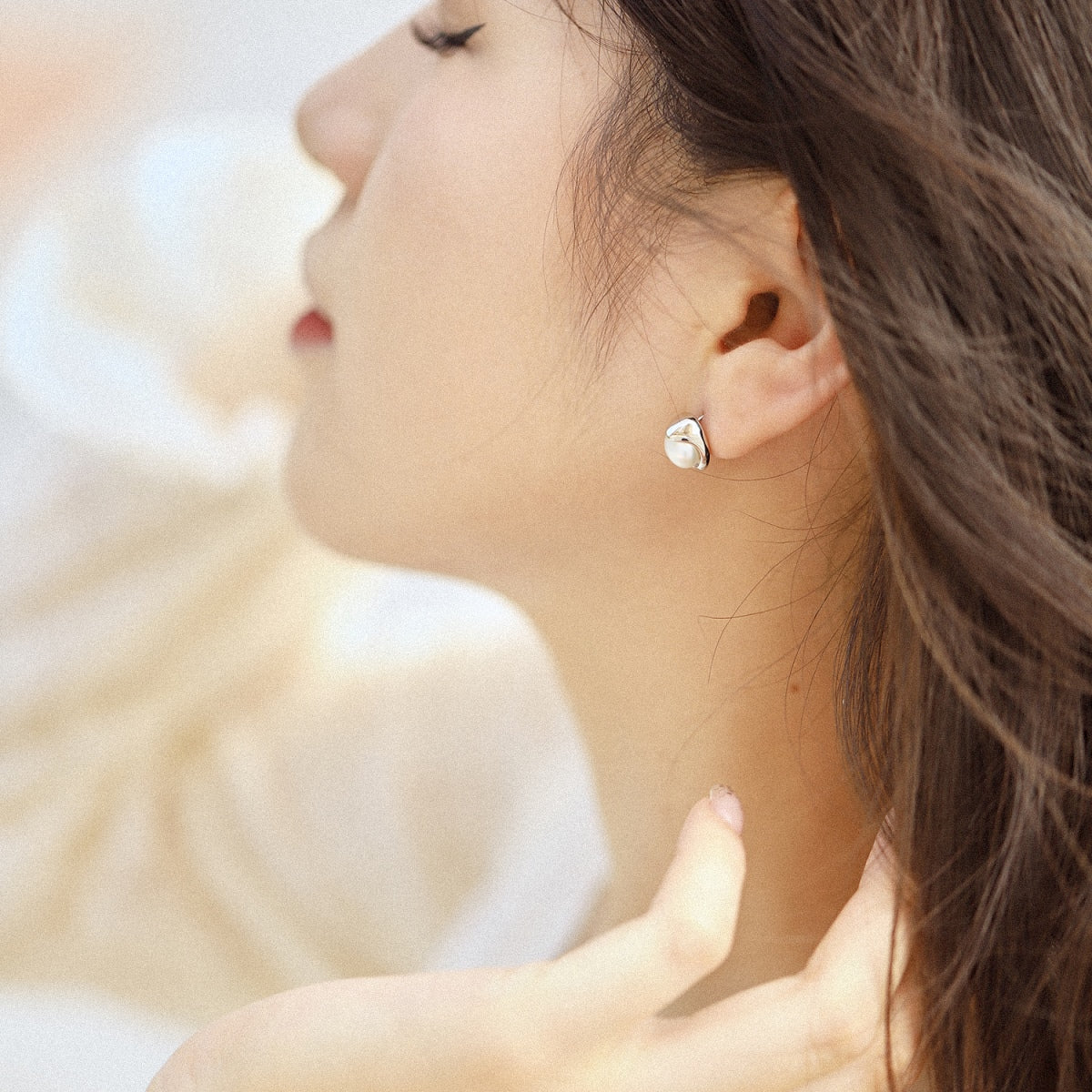[Lumi Jewels]Dainty Bread Pearl Earrings