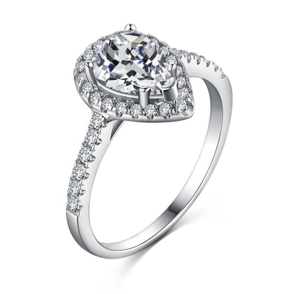 [Lumi Jewels]1.0 Carat Luxurious Resplendent Water Drop Shape Wedding Ring