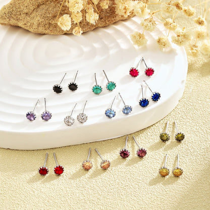 [Lumi Jewels]Sparkling Colorful Round Shape Earrings