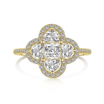 [Lumi Jewels]Luxurious Eternity Flower Shape Banquet Ring