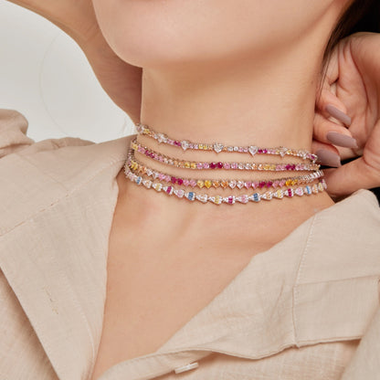 [Lumi Jewels]Delicate Colorful Rainbow Tennis Chain