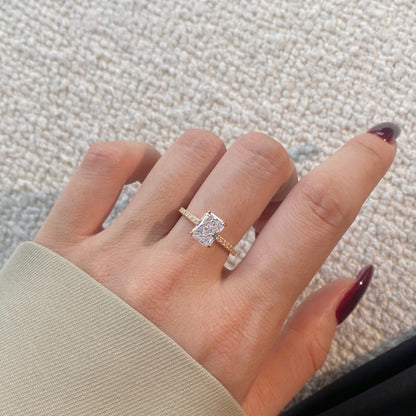 [Lumi Jewels]2.0 Carat Dazzling Sparkling Radiant Cut Party Ring