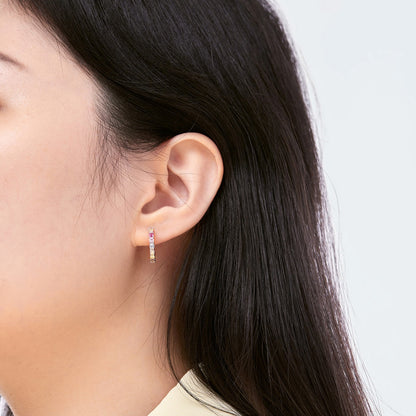 [Lumi Jewels]Radiant Colorful Round Cut Earrings