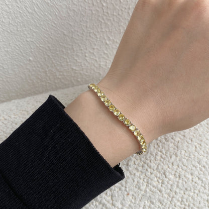 [Lumi Jewels]Ornate Dazzling Round Cut Tennis Bracelet