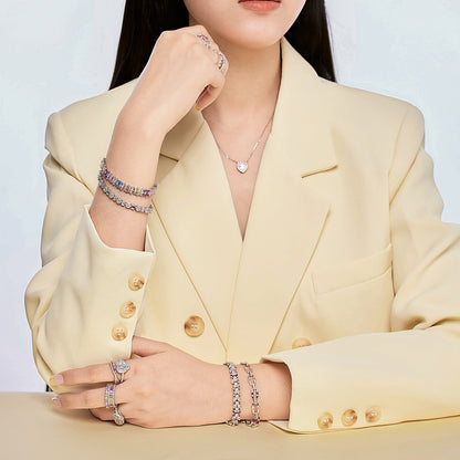 [Lumi Jewels]Delicate Colorful Multi Cut Party Bracelet