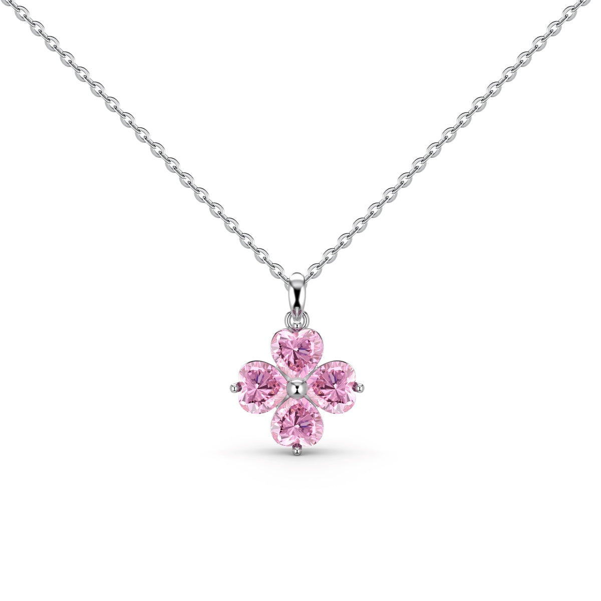 [Lumi Jewels]Heart-Shaped Four-Leaf Clover Bead Necklace
