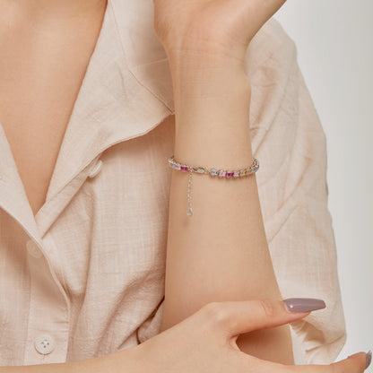 [Lumi Jewels]Delicate Colorful Emerald Cut Party Bracelet