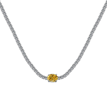 [Lumi Jewels]1.0 Carat Shining Oval Cut Necklace