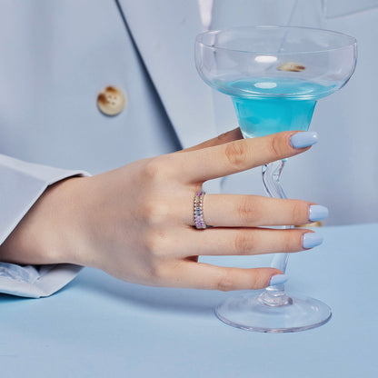 [Lumi Jewels]Splashy Ornate Emerald Cut Cocktail Ring