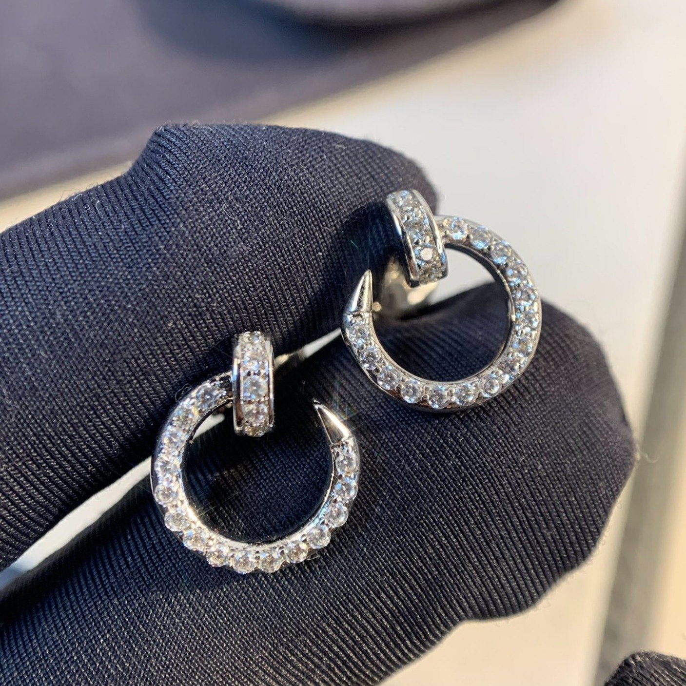 [Lumi Jewels]JUSTE EARRINGS SILVER DIAMONDS