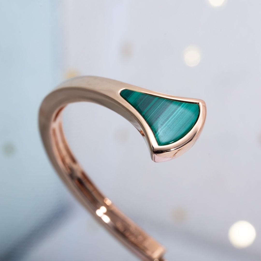 [Lumi Jewels]DREAM BRACELET OPEN MALACHITE PINK GOLD