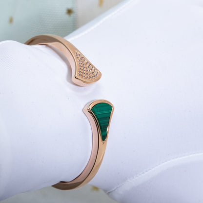 [Lumi Jewels]DREAM BRACELET OPEN MALACHITE PINK GOLD