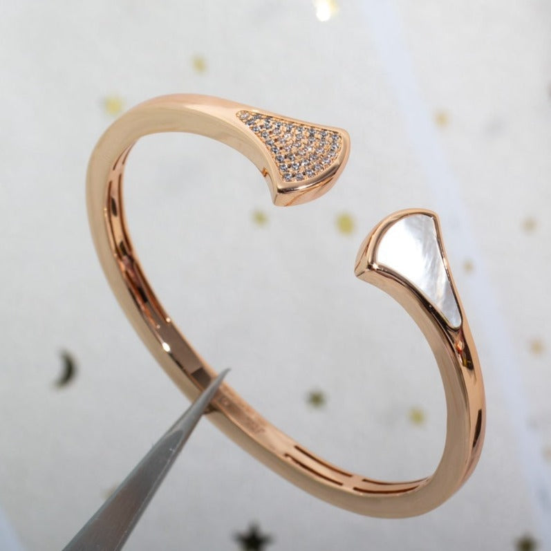 [Lumi Jewels]DREAM BRACELET OPEN PINK GOLD MOP DIAMOND