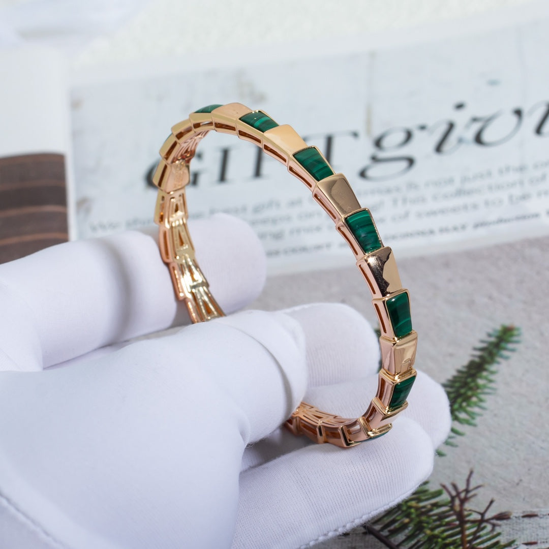 [Lumi Jewels]SERPENTI BRACELET PINK GOLD MALACHITE